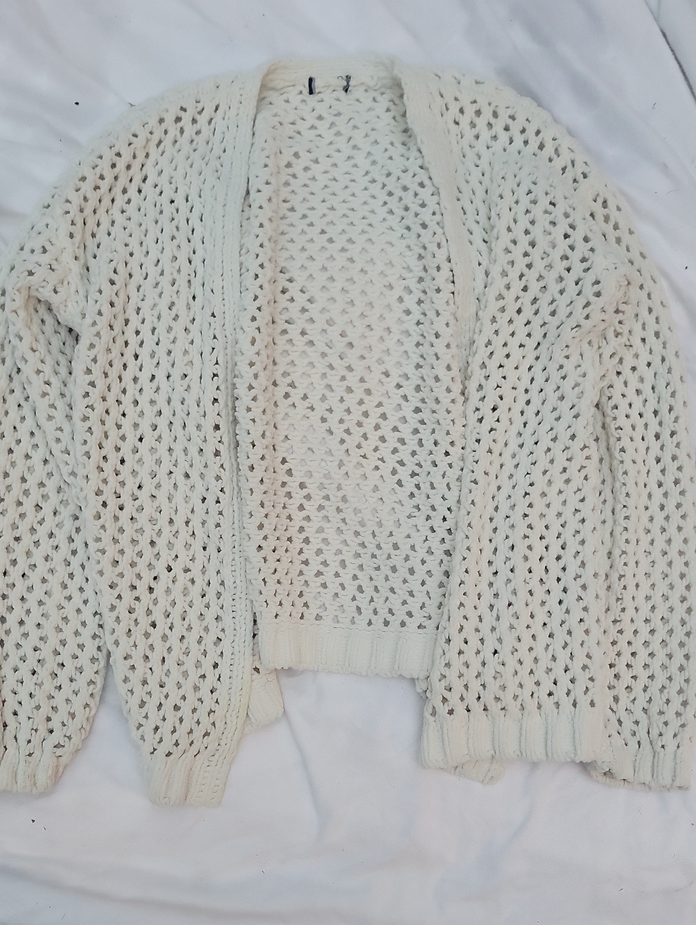 Unknown Brand Open-Knit Cream Women's Cardigan Sweater Size S